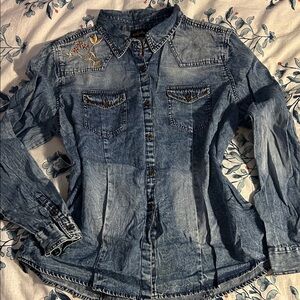 Lola Blue Embroidered Shirt